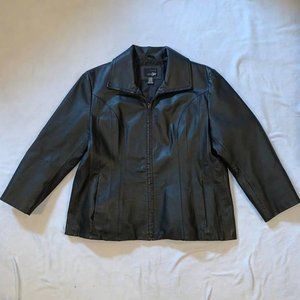 East 5th women’s genuine black leather jacket XL petite zipper